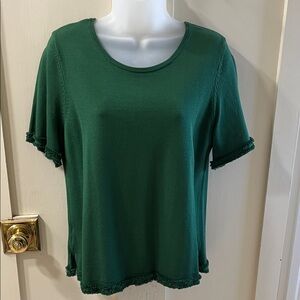 Ann Taylor Forest Green Short Sleeve Knit Tee